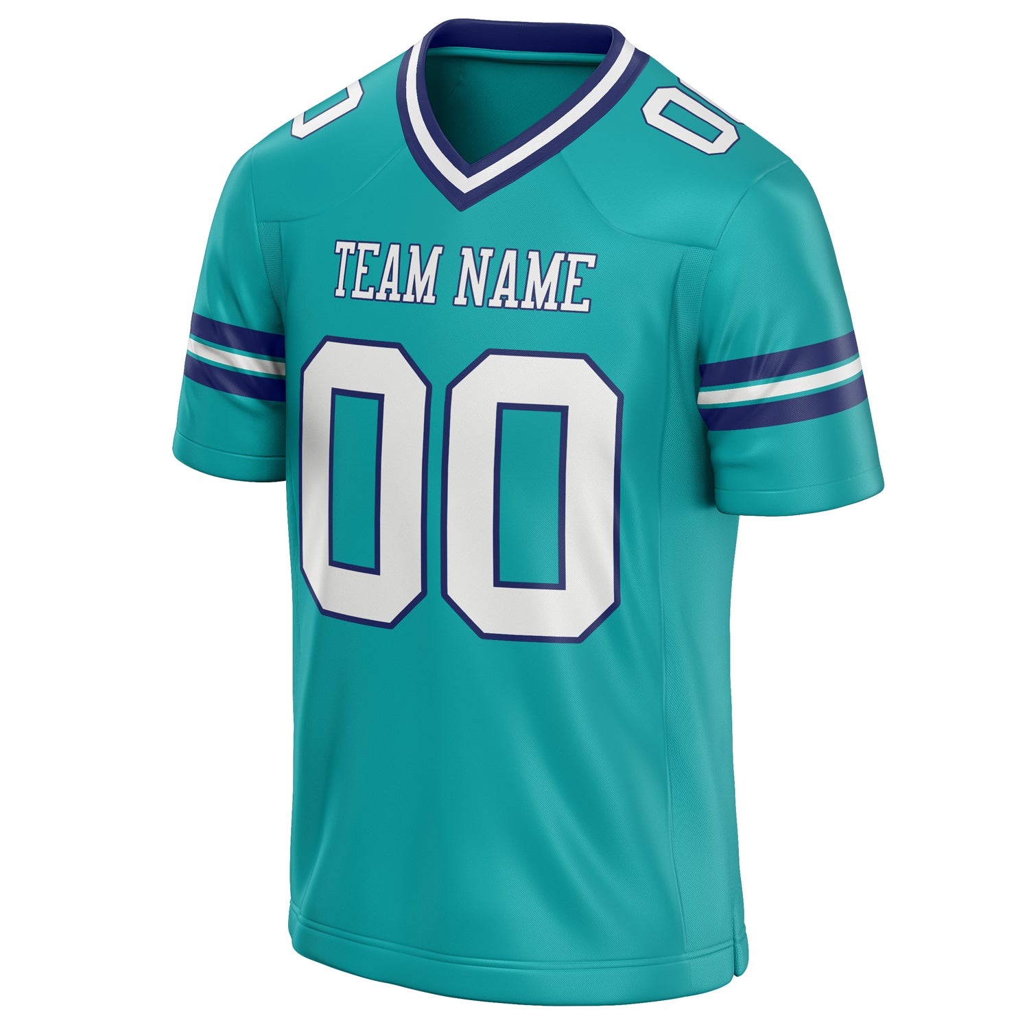 Personalized Aqua & White Solid Colour Football Jersey