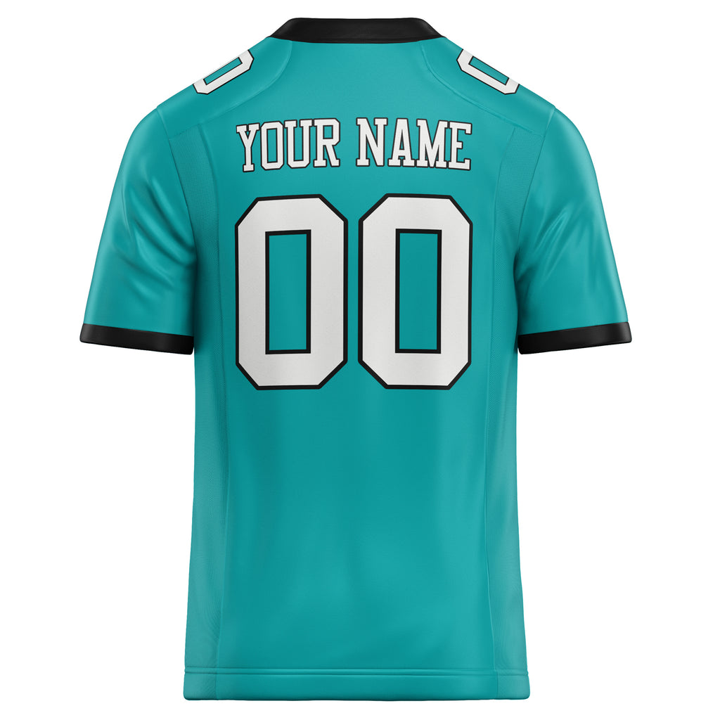 Personalized Aqua & White Solid Colour Football Jersey