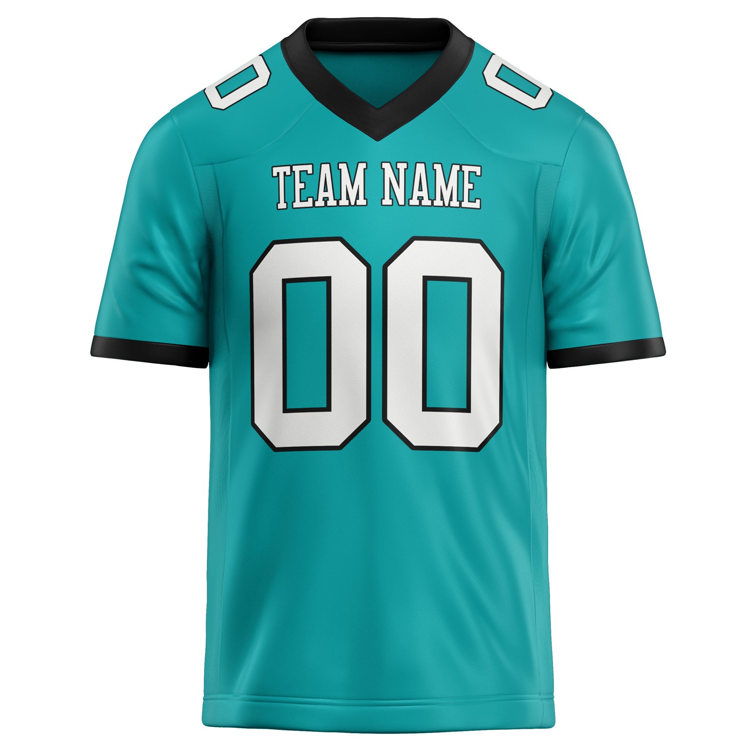 Personalized Aqua & White Solid Colour Football Jersey