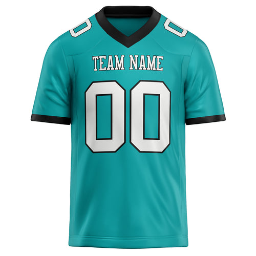 Personalized Aqua & White Solid Colour Football Jersey