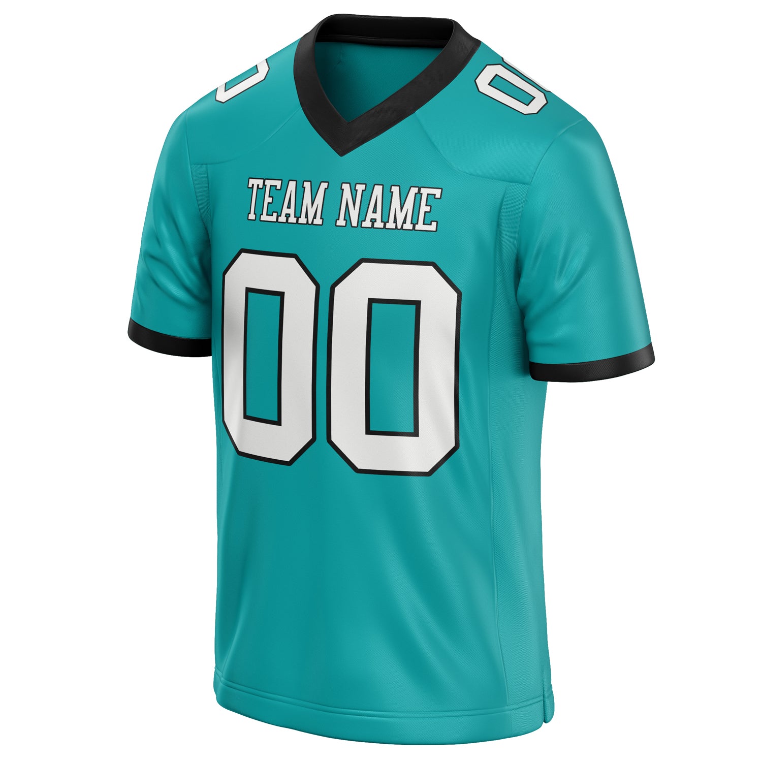 Personalized Aqua & White Solid Colour Football Jersey