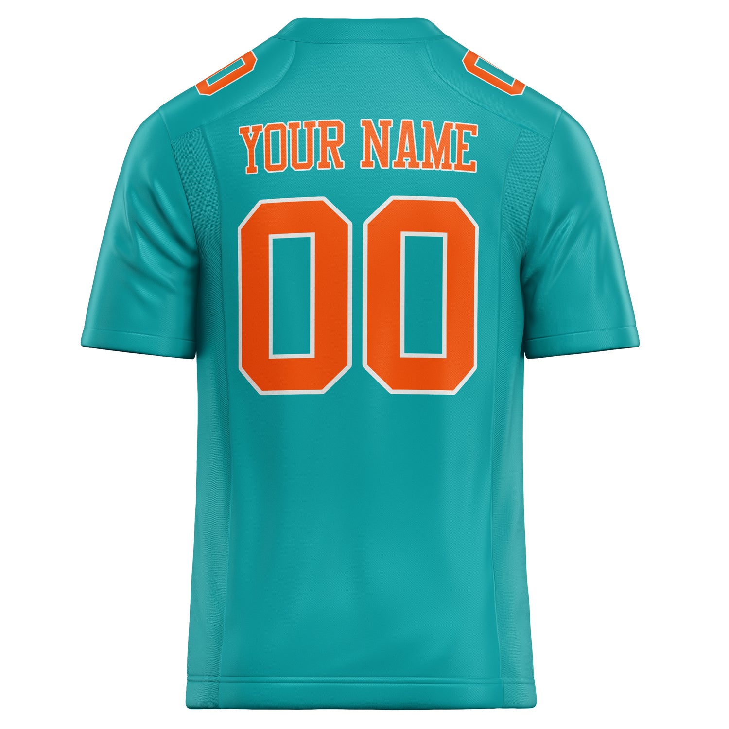 Personalized Aqua & Orange Solid Colour Football Jersey
