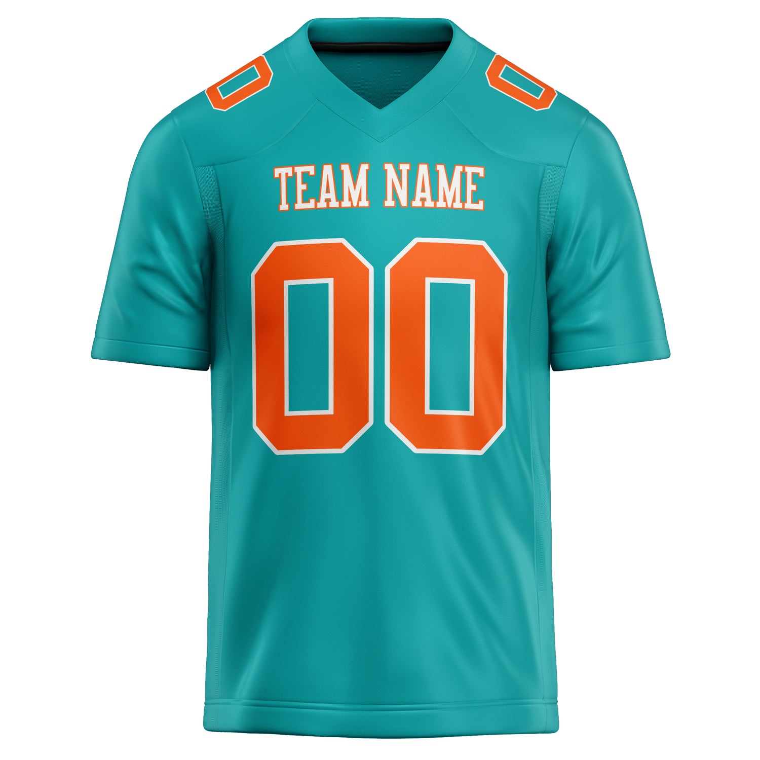 Personalized Aqua & Orange Solid Colour Football Jersey