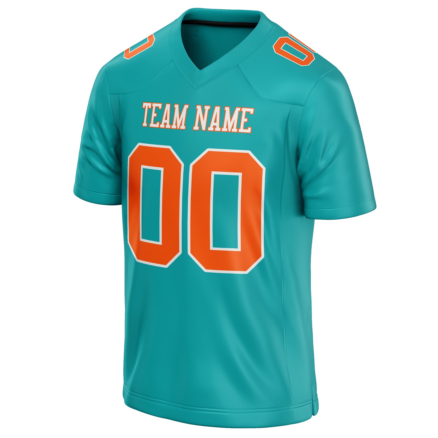 Personalized Aqua & Orange Solid Colour Football Jersey