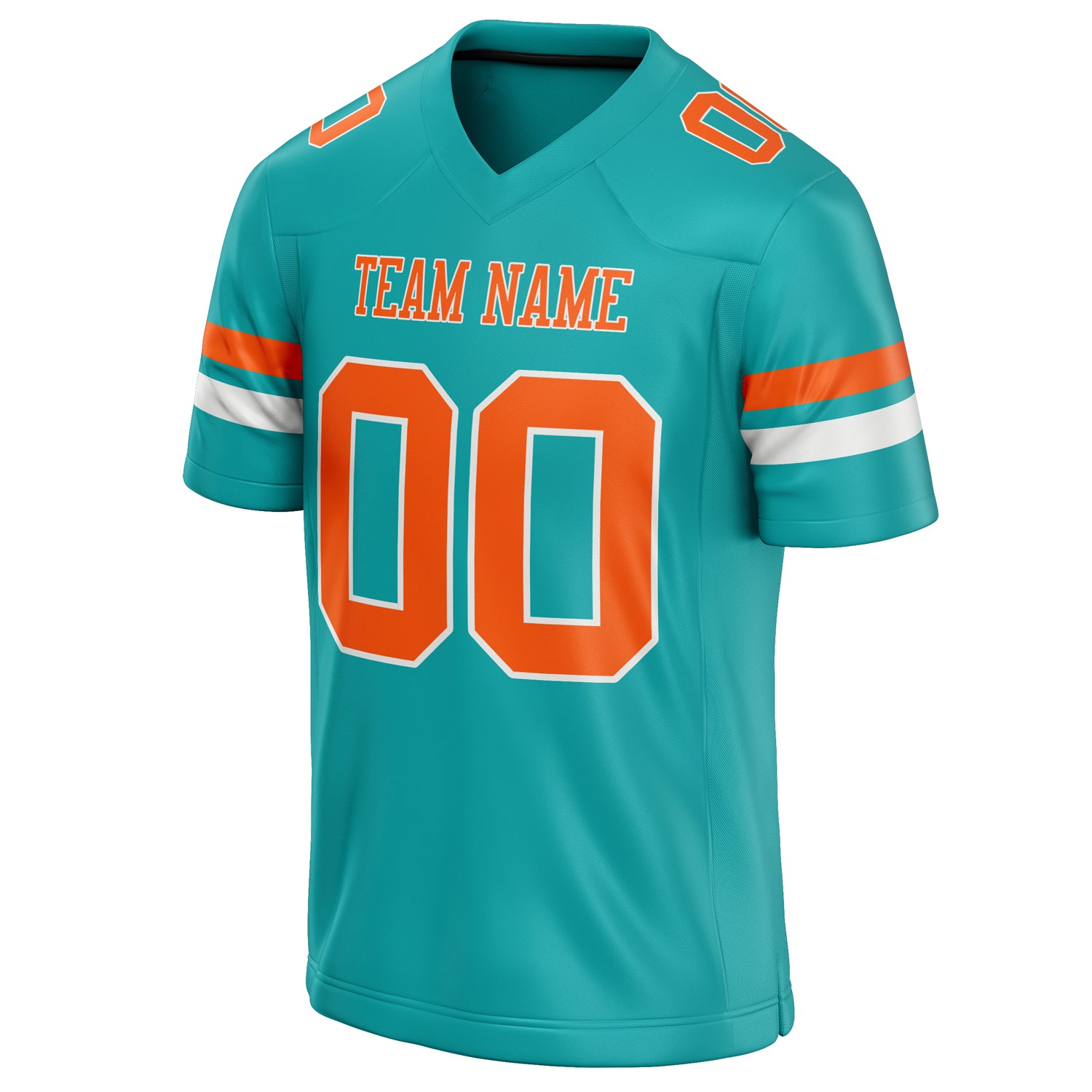 Personalized Aqua & Orange Solid Colour Football Jersey