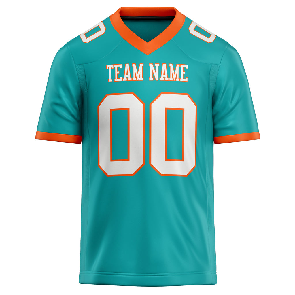 Personalized Aqua & White Solid Colour Football Jersey