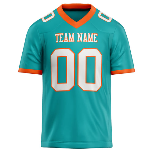 Personalized Aqua & White Solid Colour Football Jersey