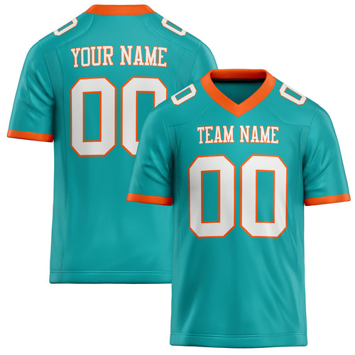 Personalized Aqua White Solid Colour Football Jersey FT02240730AQ018