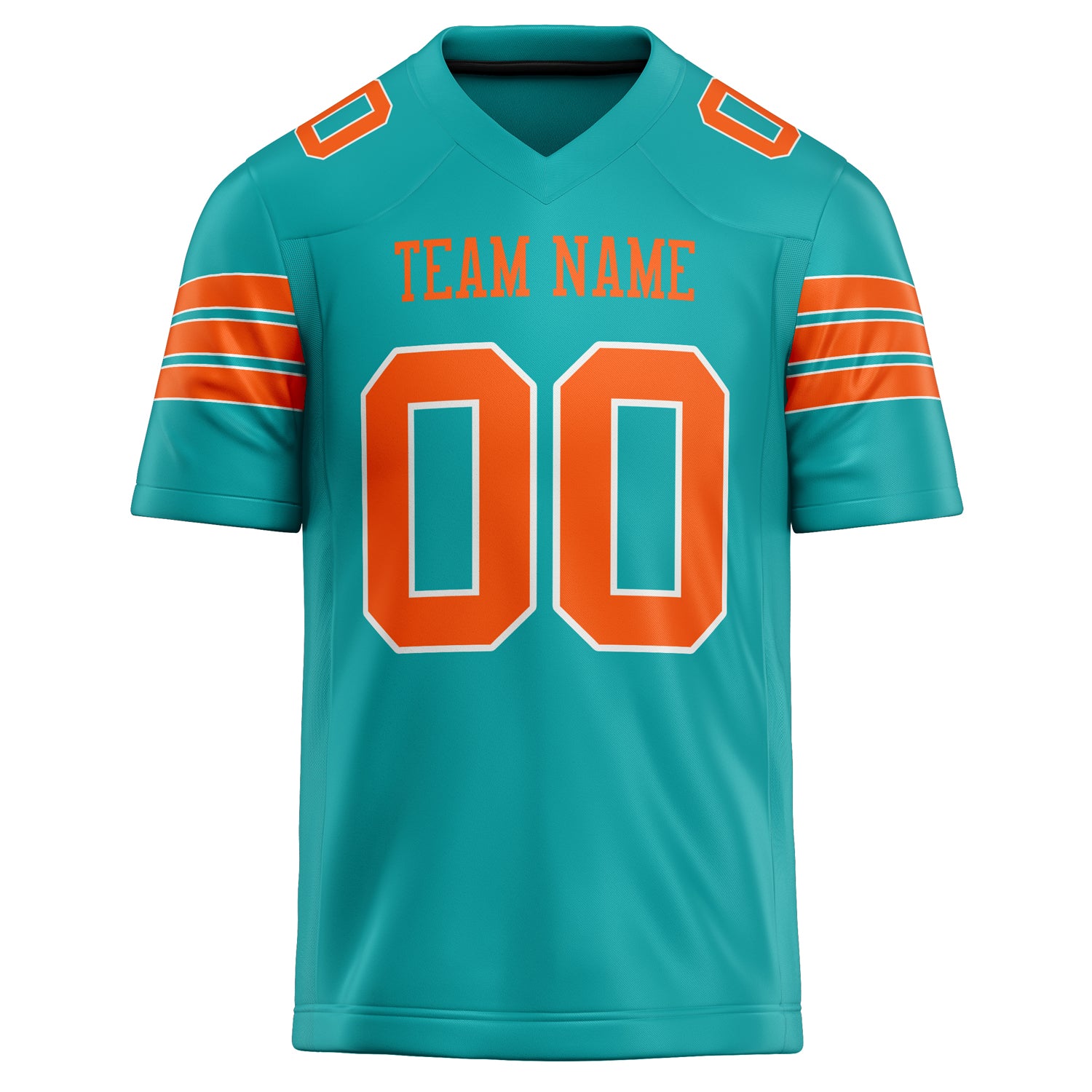 Personalized Aqua & Orange Solid Colour Football Jersey