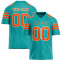 Personalized Aqua Orange Solid Colour Football Jersey FT02240730AQ019