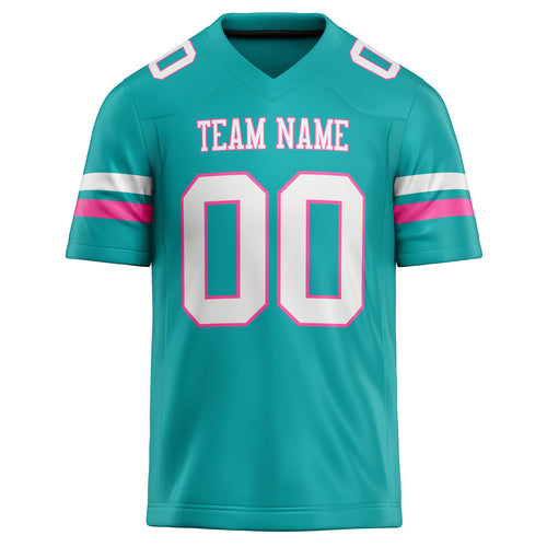 Personalized Aqua & White Solid Colour Football Jersey