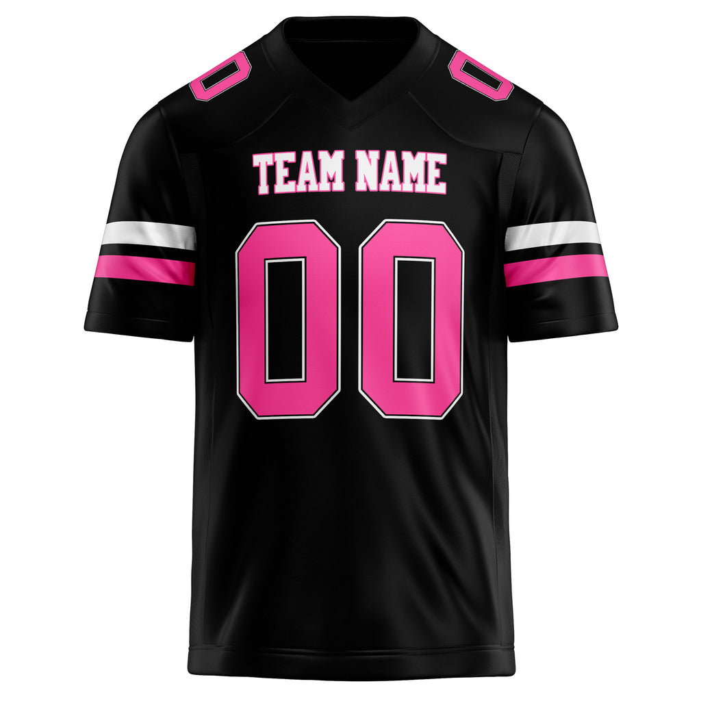 Personalized Black & pink Solid Colour Football Jersey