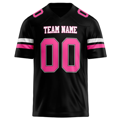Personalized Black & pink Solid Colour Football Jersey