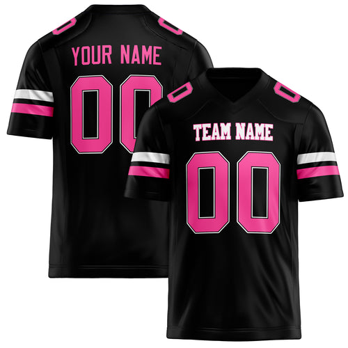 Personalized Black pink Solid Colour Football Jersey FT02240730BL021
