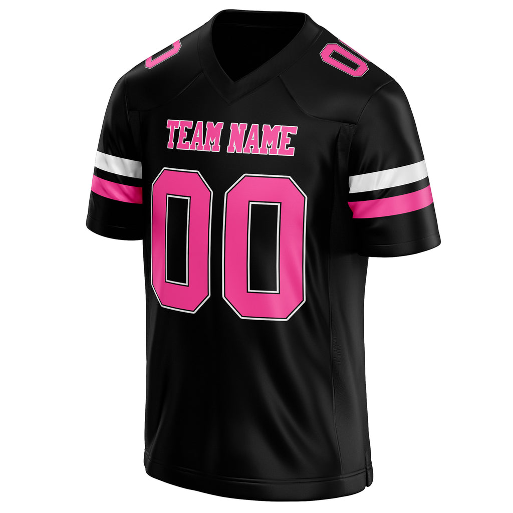 Personalized Black & pink Solid Colour Football Jersey