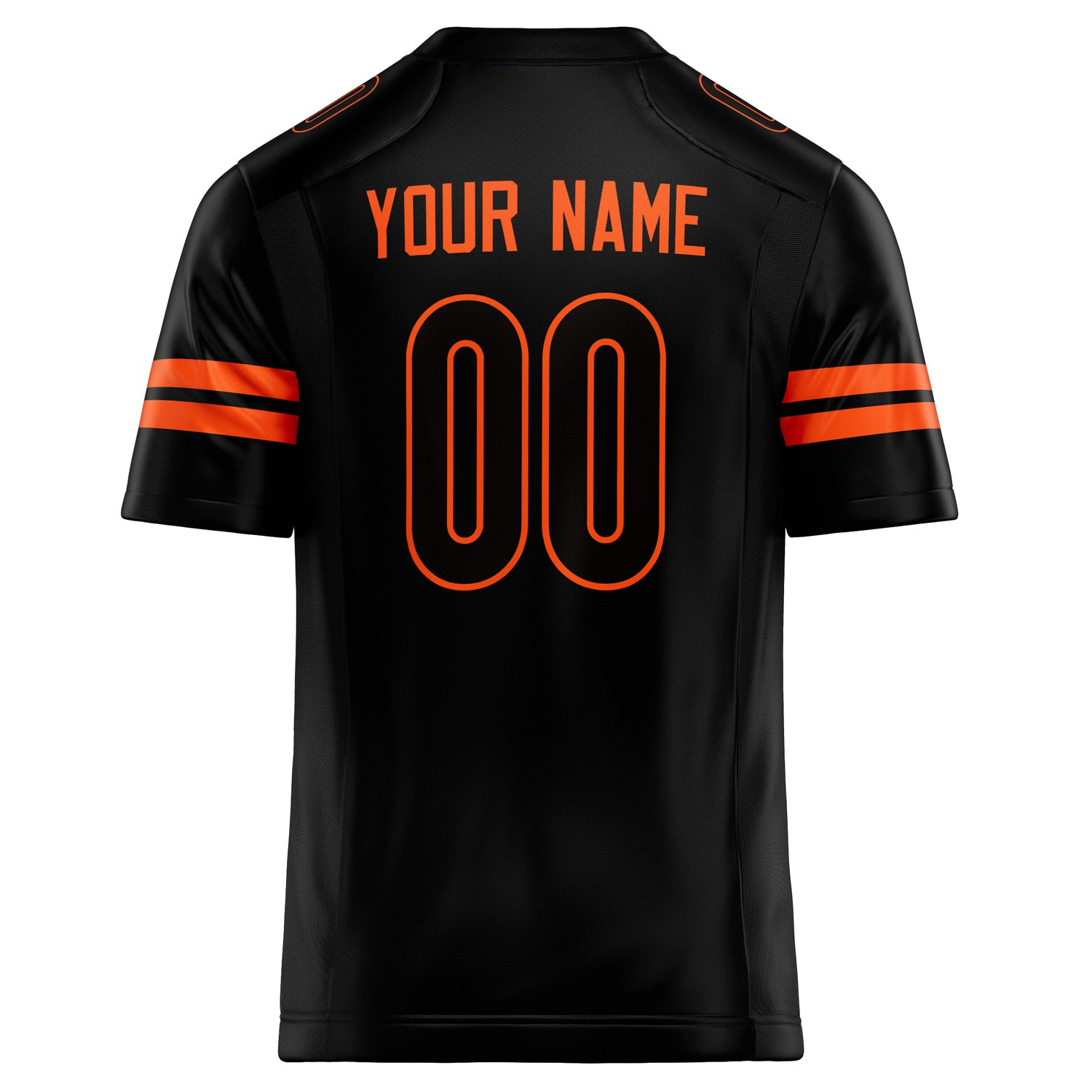 Personalized Black & Orange Solid Colour Football Jersey