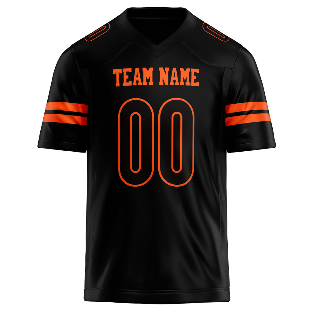 Personalized Black & Orange Solid Colour Football Jersey