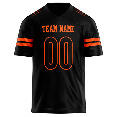 Personalized Black & Orange Solid Colour Football Jersey