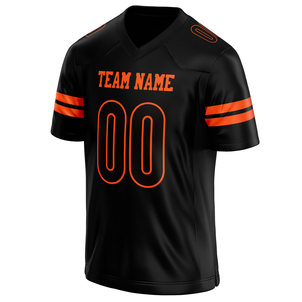 Personalized Black & Orange Solid Colour Football Jersey