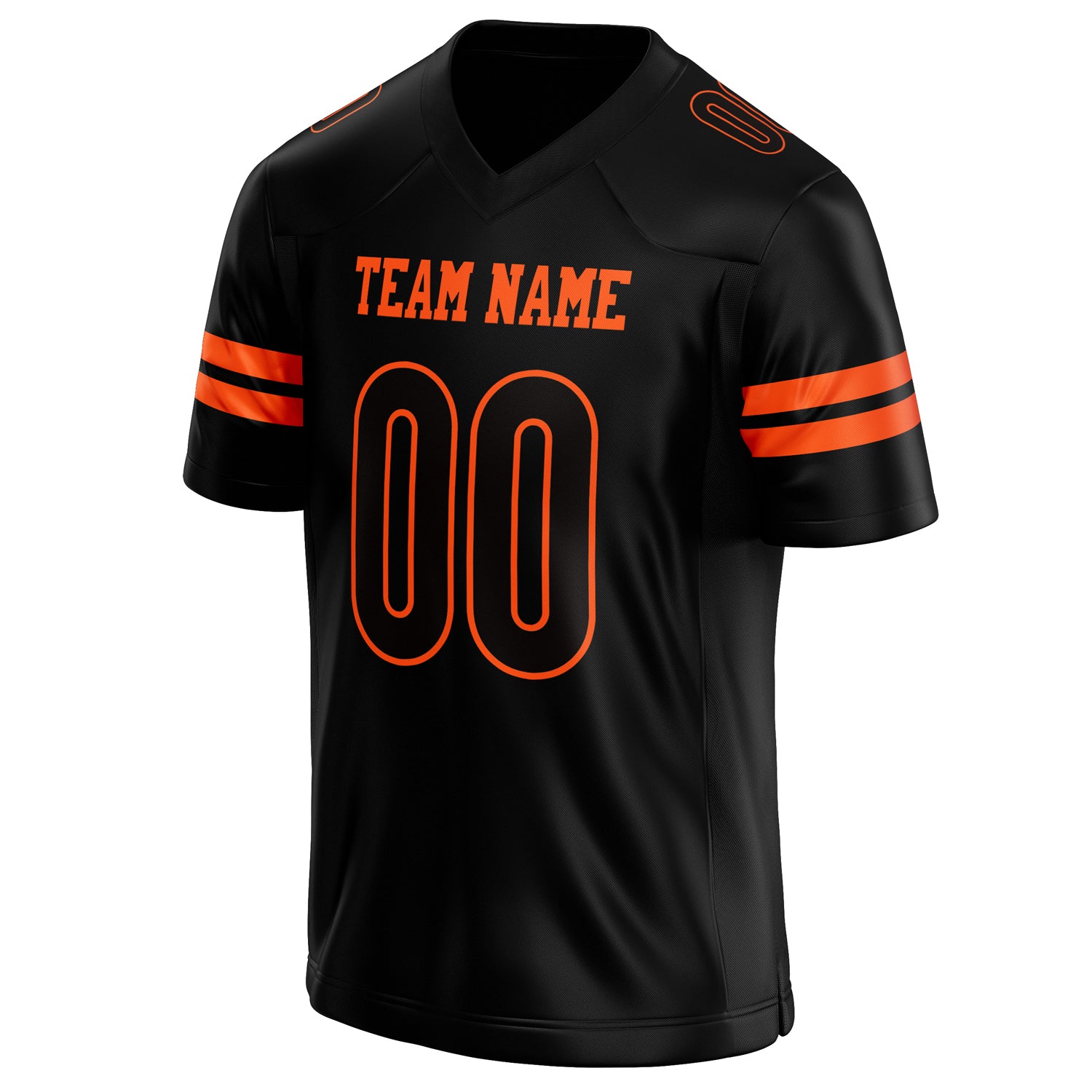 Personalized Black & Orange Solid Colour Football Jersey