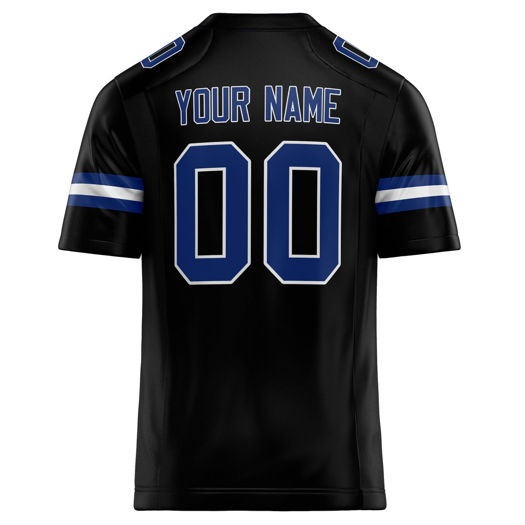 Personalized Black & royal Solid Colour Football Jersey