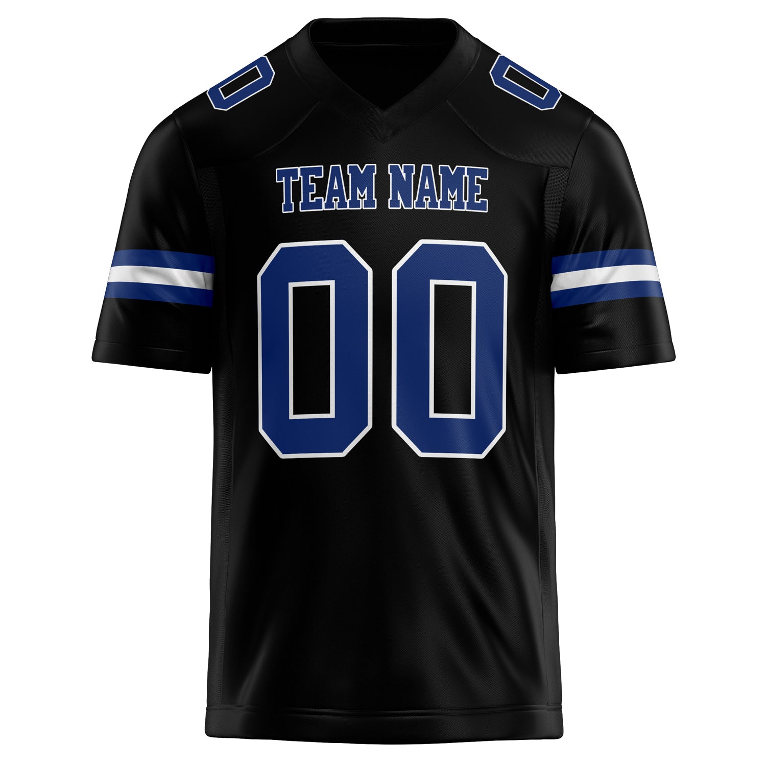 Personalized Black & royal Solid Colour Football Jersey