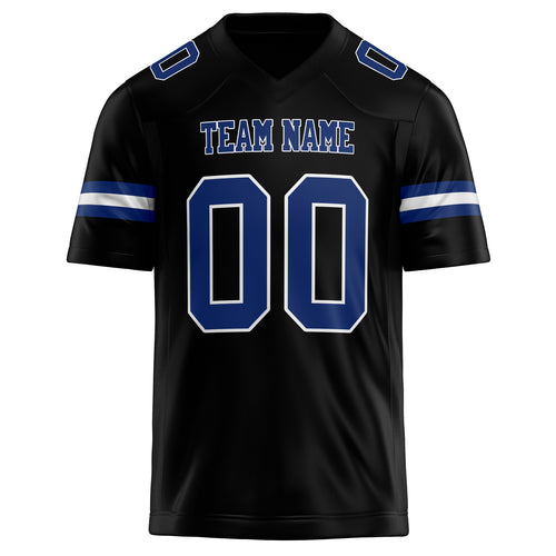 Personalized Black & royal Solid Colour Football Jersey