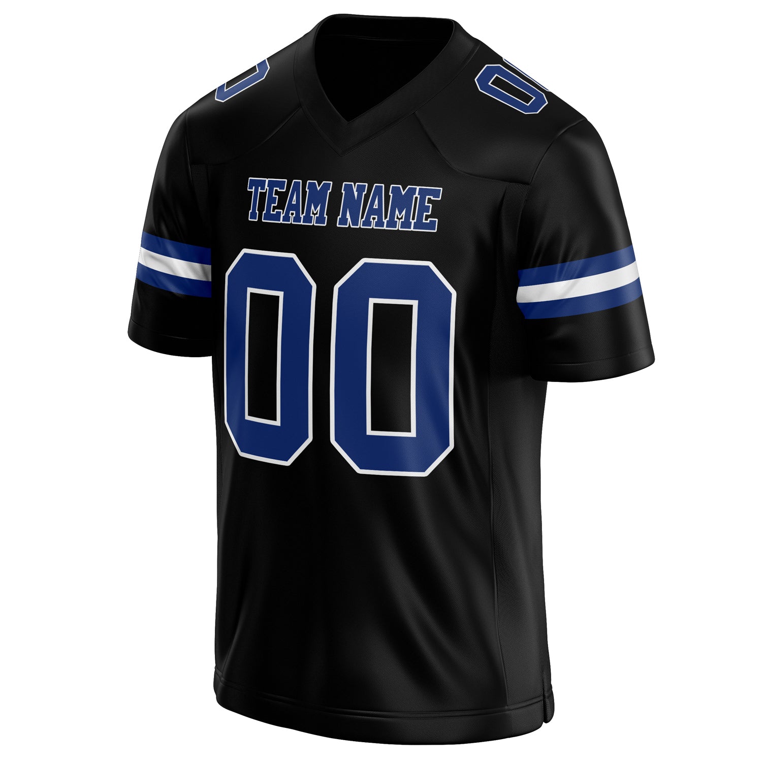 Personalized Black & royal Solid Colour Football Jersey