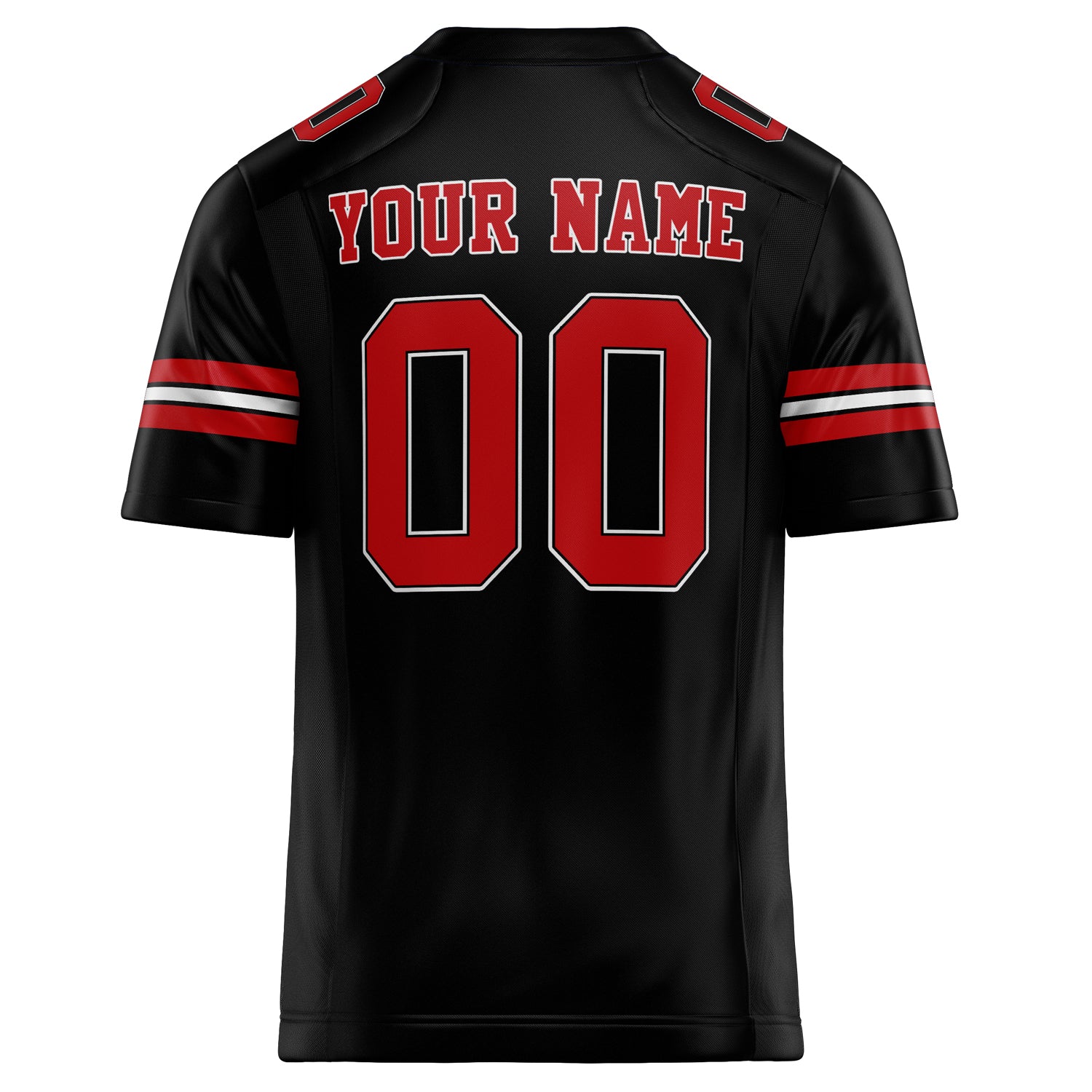 Personalized Black & red Solid Colour Football Jersey