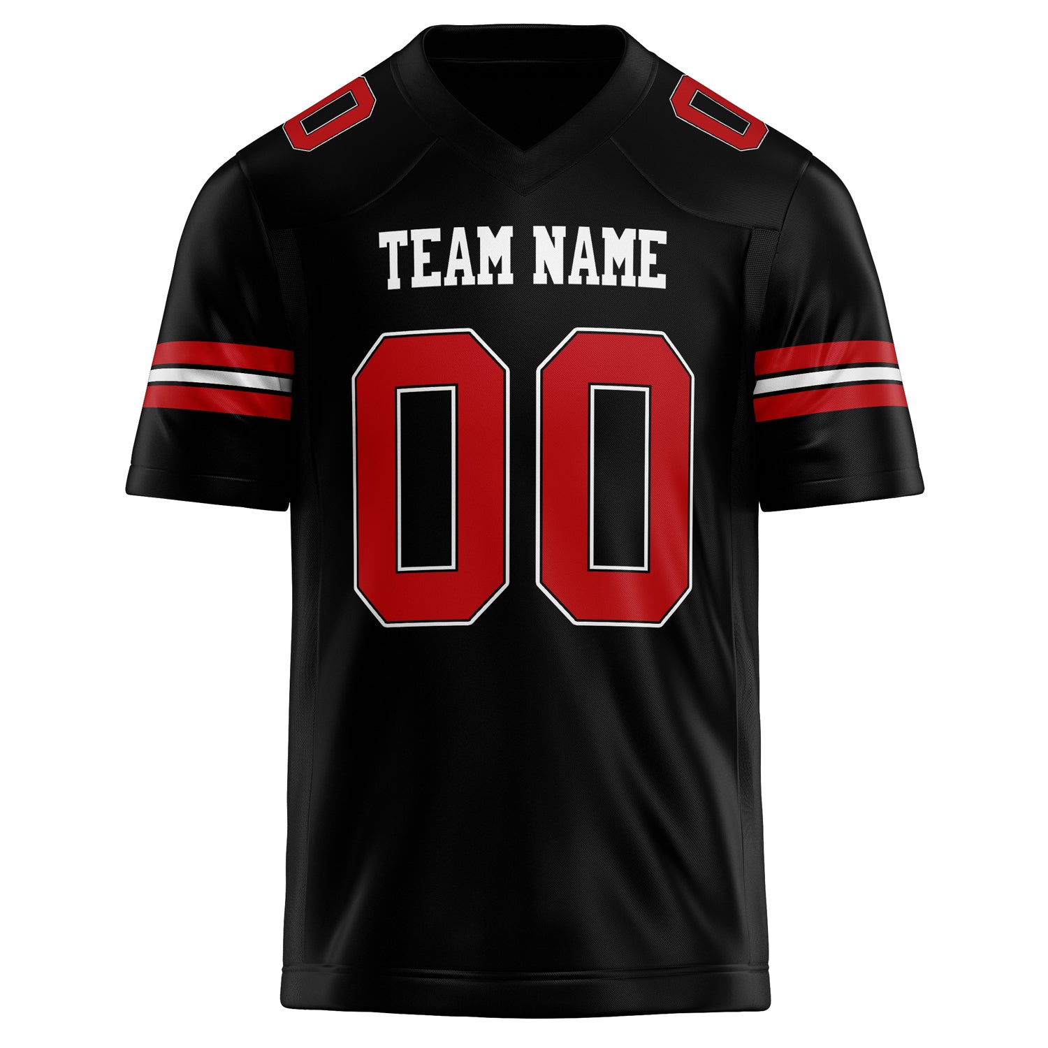 Personalized Black & red Solid Colour Football Jersey