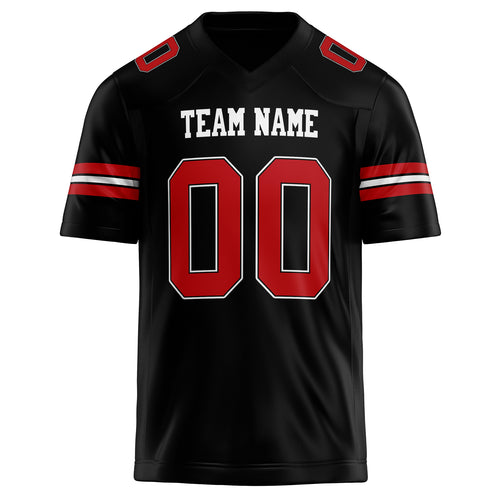 Personalized Black & red Solid Colour Football Jersey