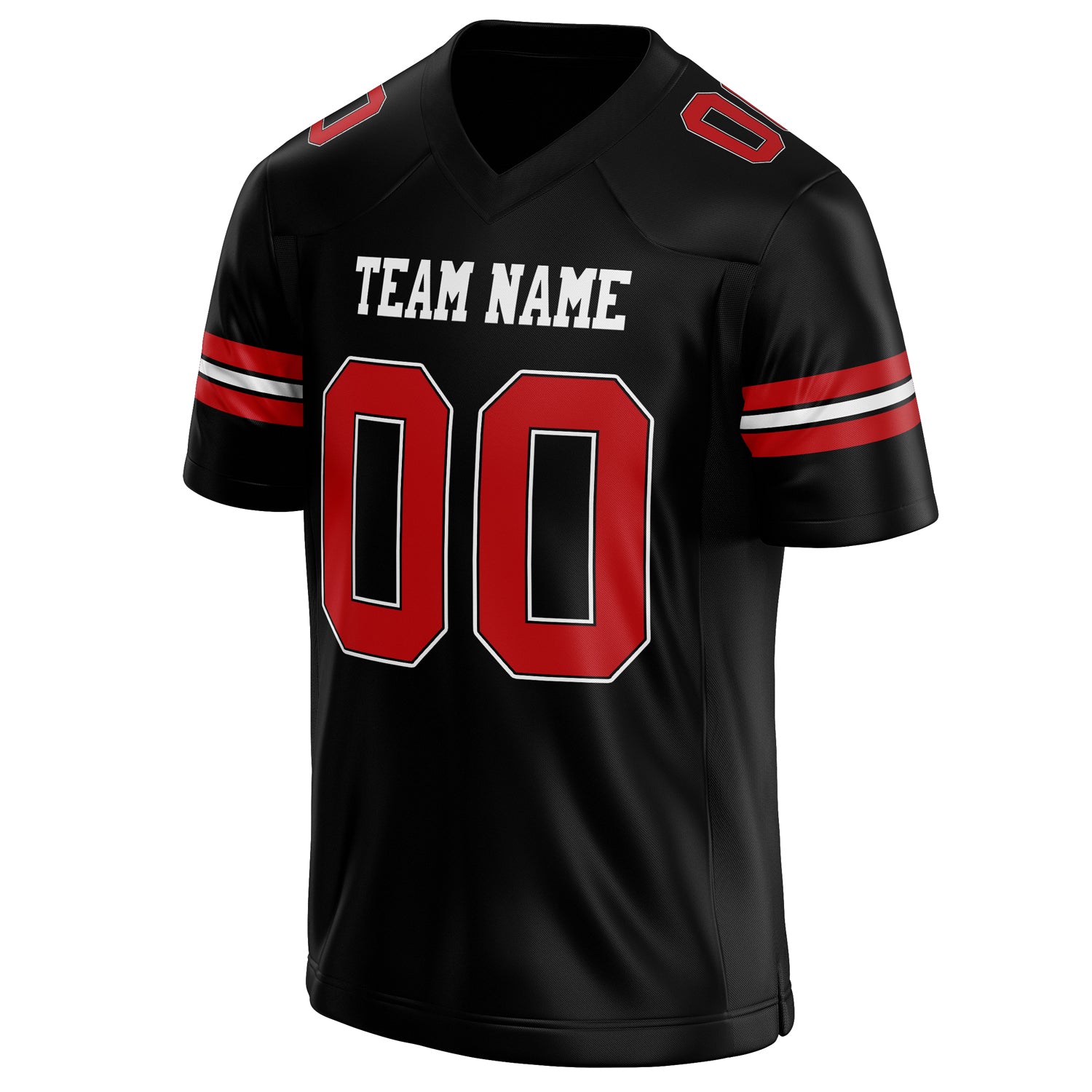 Personalized Black & red Solid Colour Football Jersey