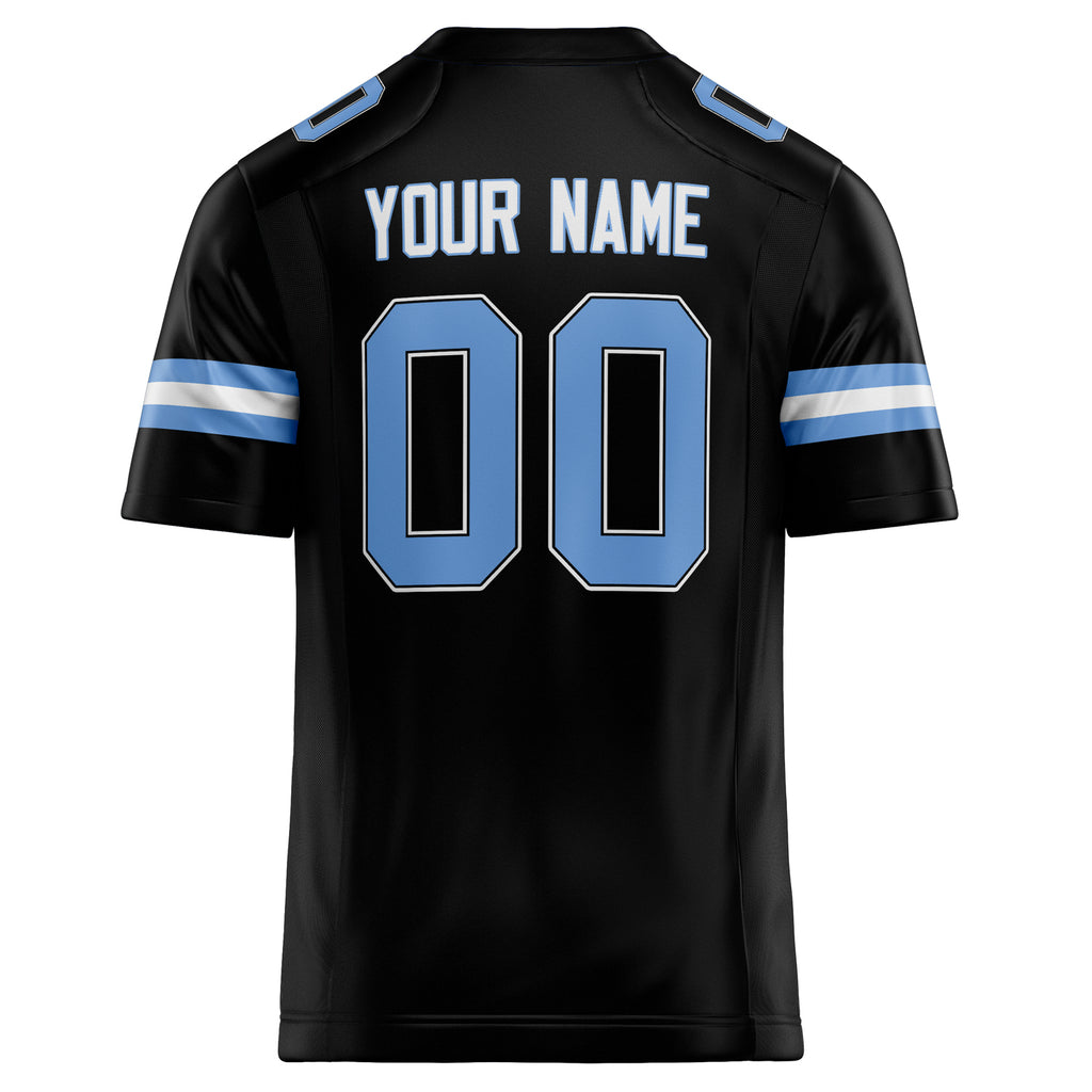 Personalized Black & light blue Solid Colour Football Jersey