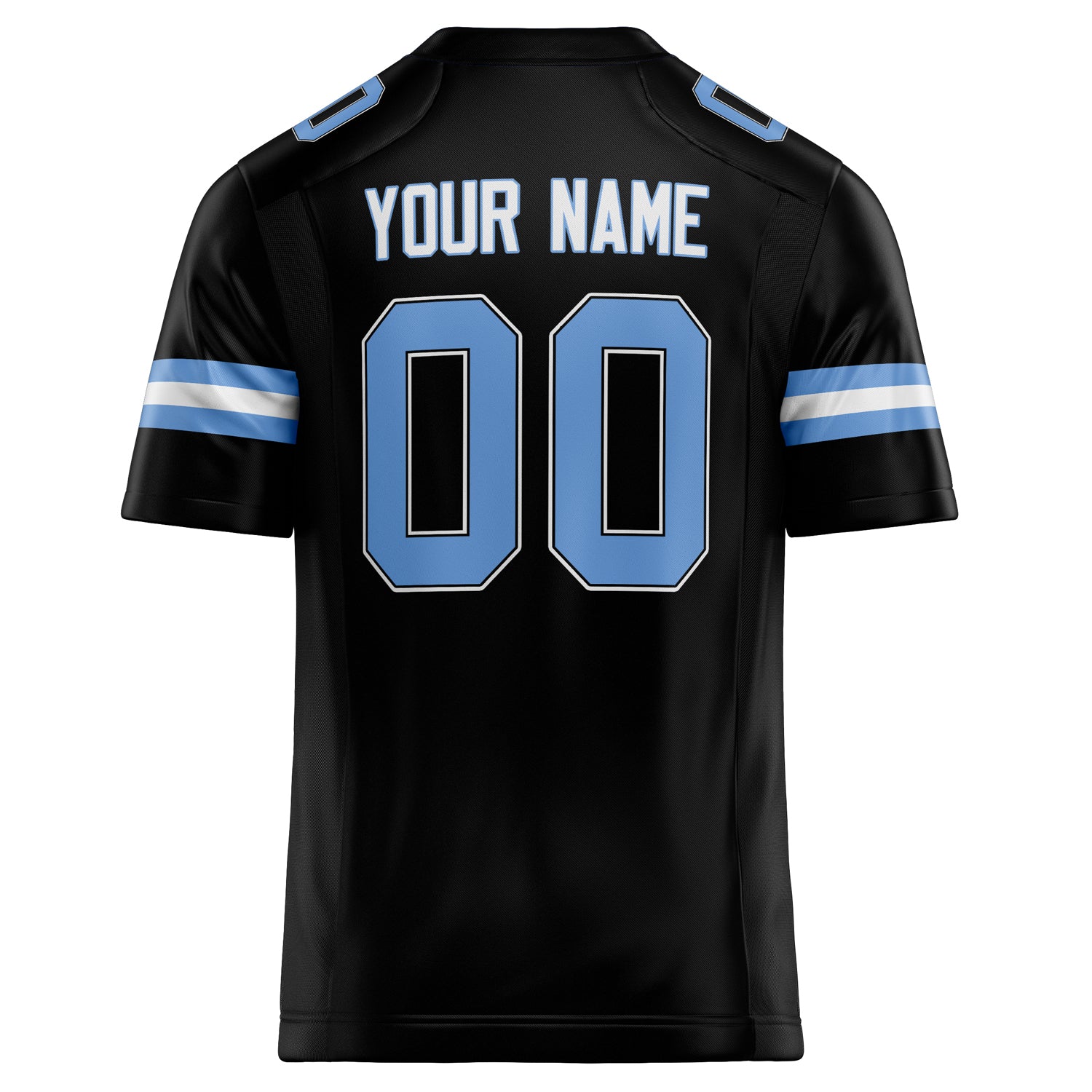Personalized Black & light blue Solid Colour Football Jersey