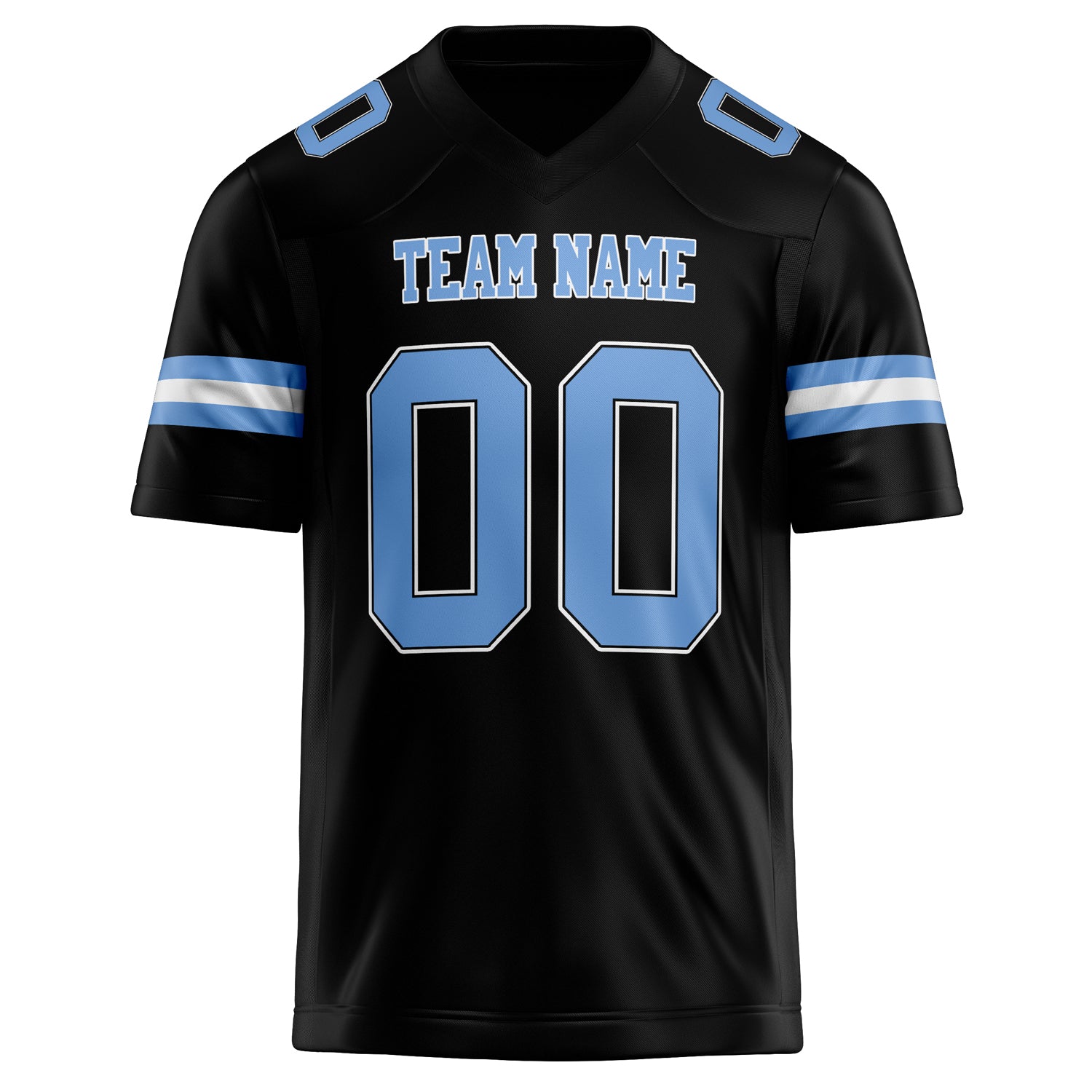 Personalized Black & light blue Solid Colour Football Jersey