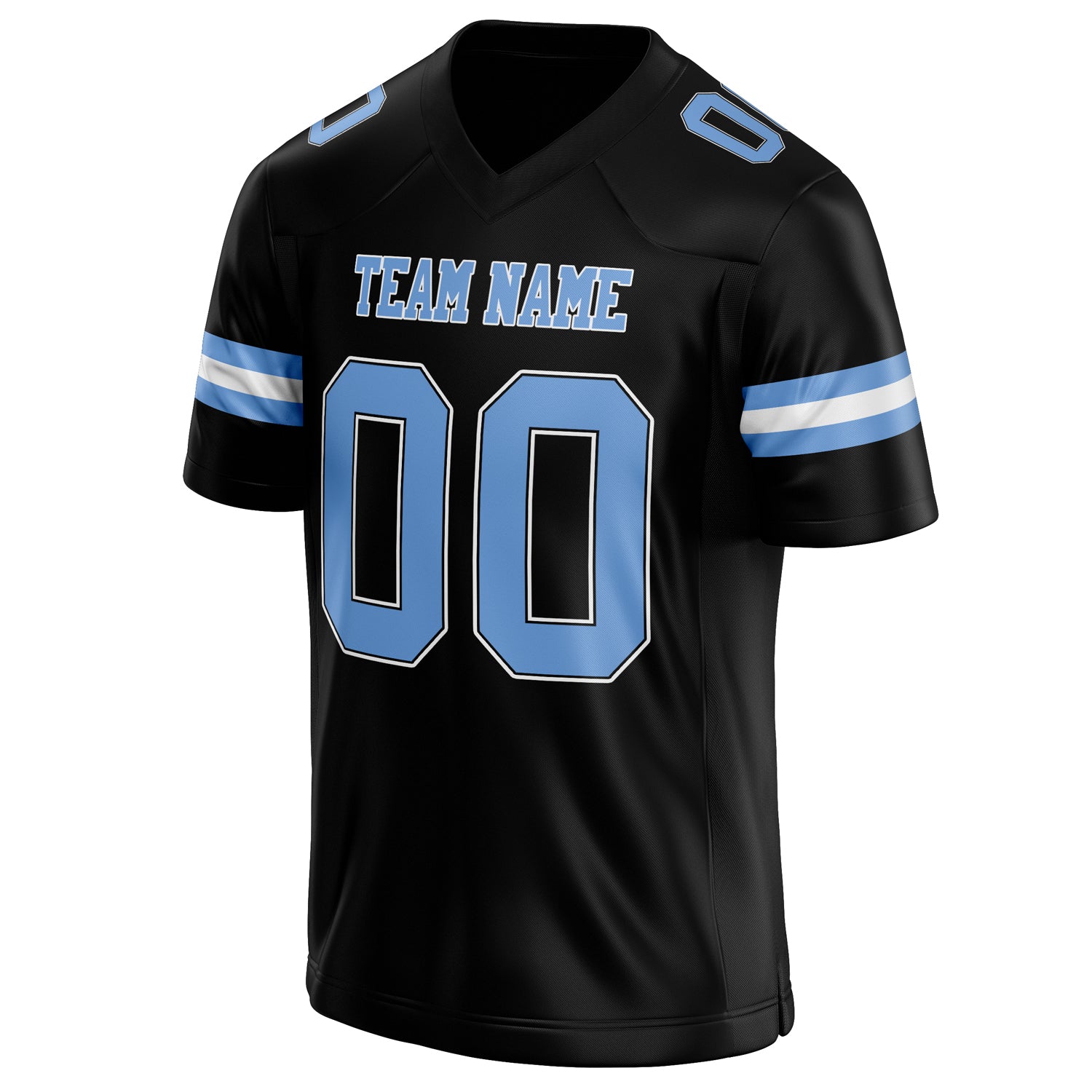 Personalized Black & light blue Solid Colour Football Jersey