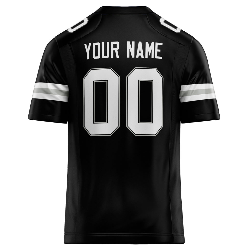 Personalized Black & White Solid Colour Football Jersey