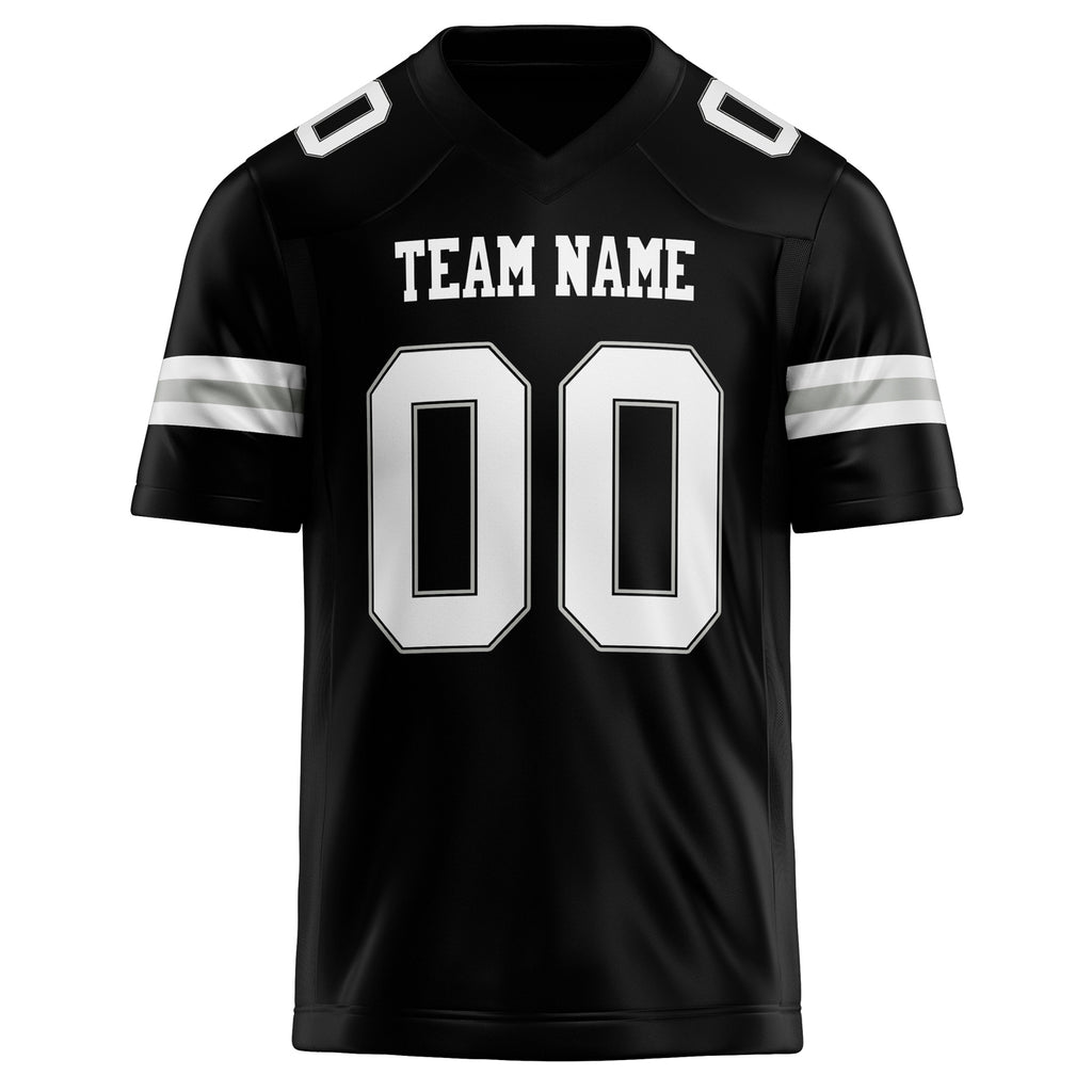 Personalized Black & White Solid Colour Football Jersey