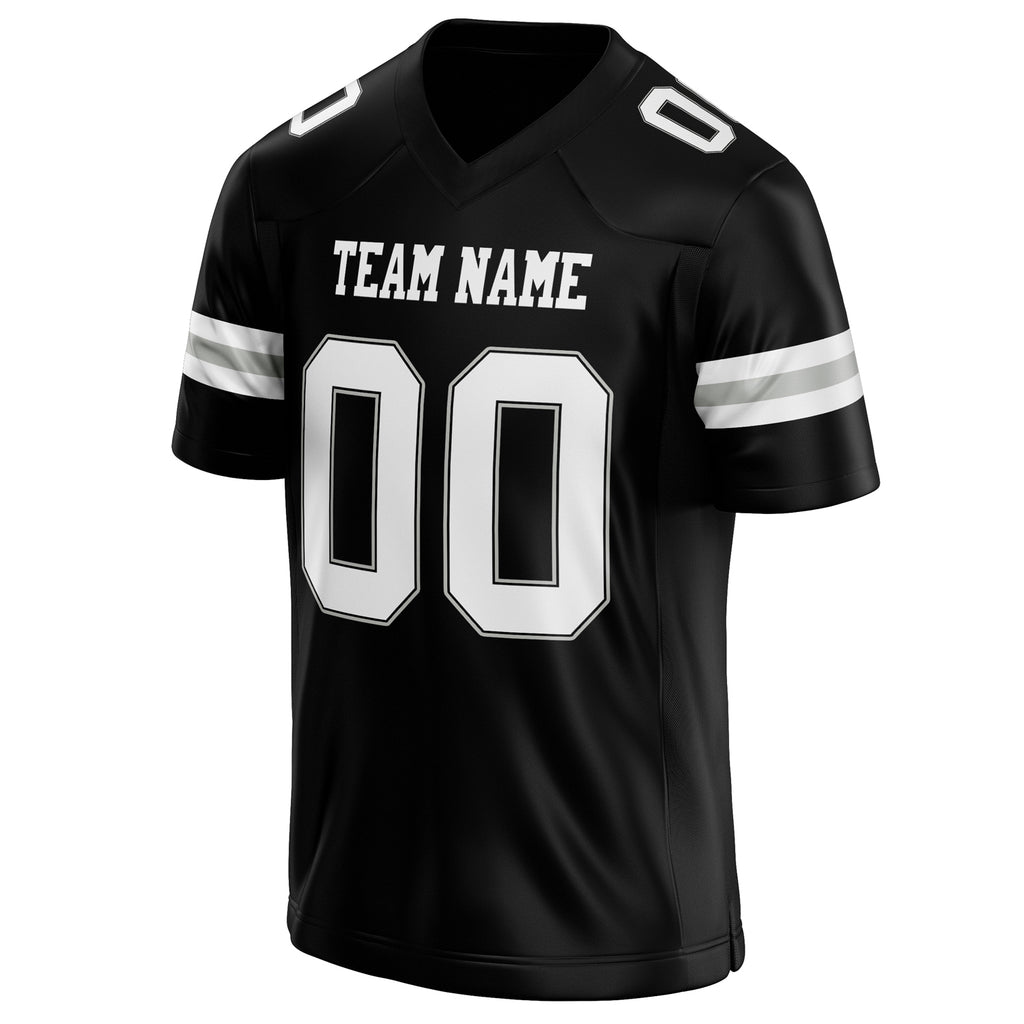 Personalized Black & White Solid Colour Football Jersey