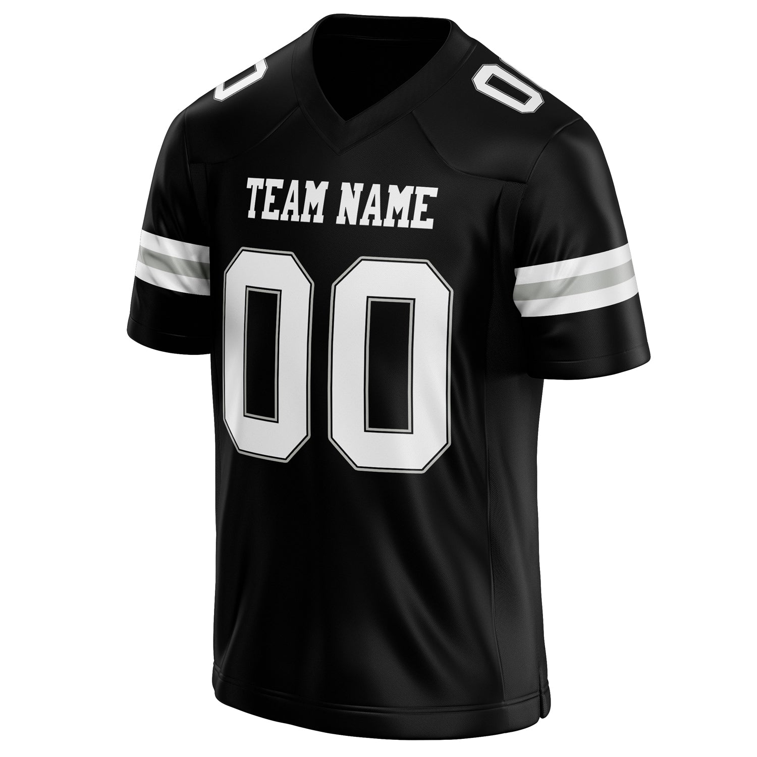 Personalized Black & White Solid Colour Football Jersey