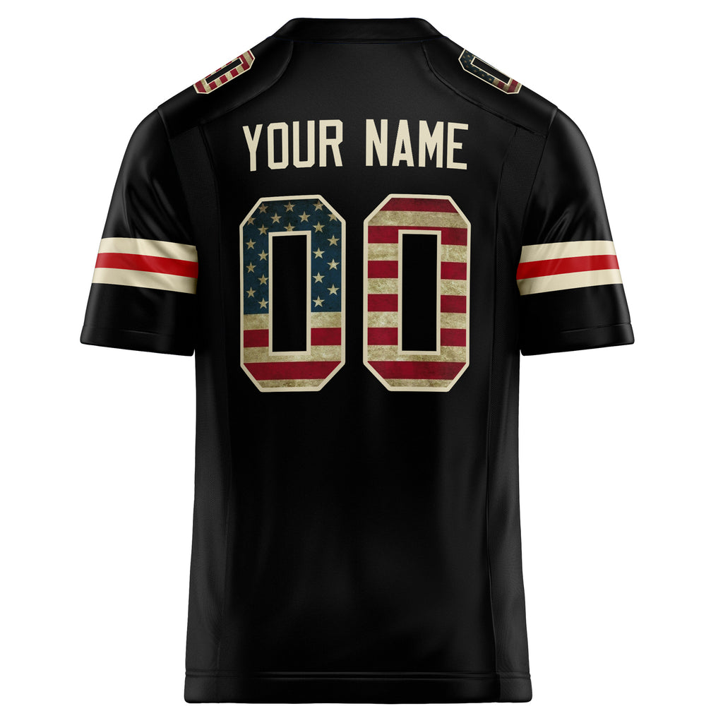 Personalized Black & cream Solid Colour Football Jersey