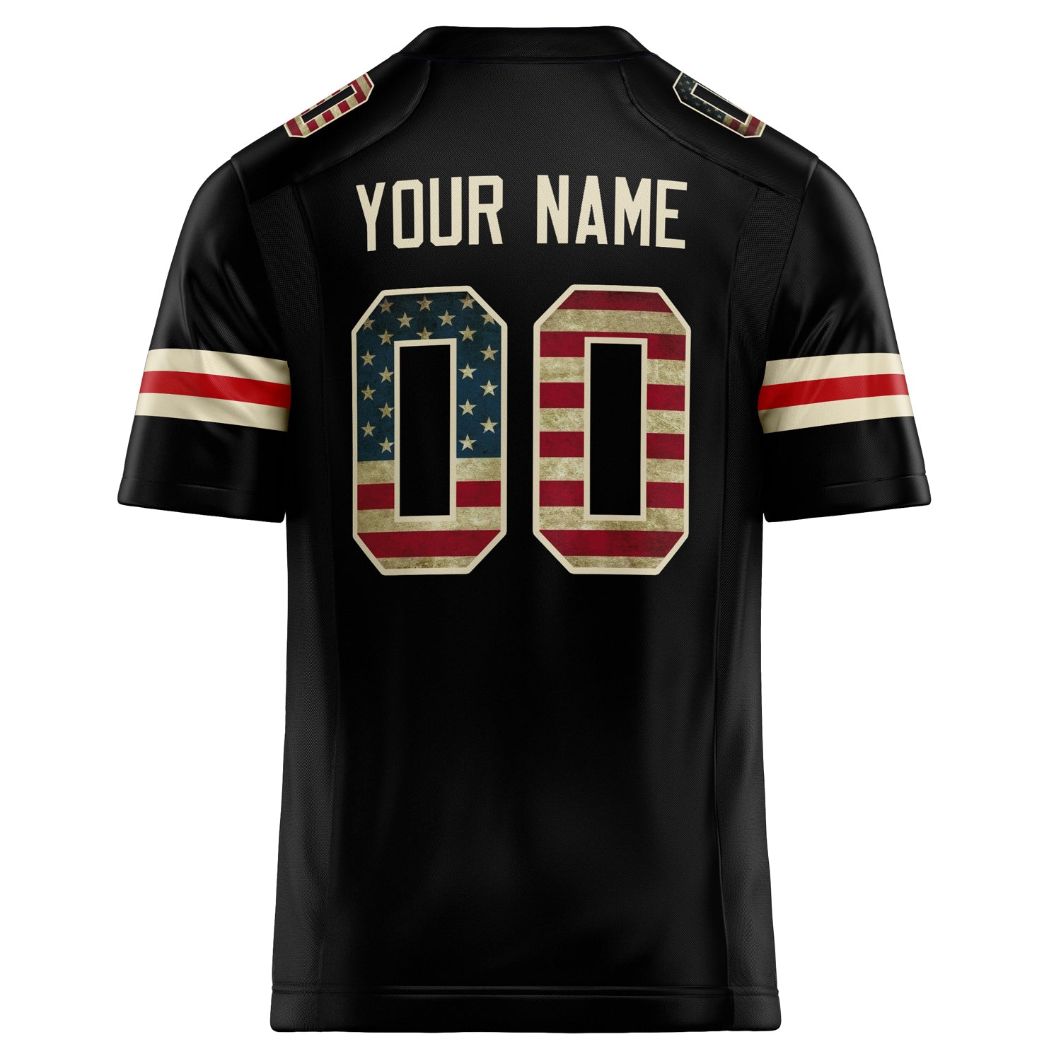 Personalized Black & cream Solid Colour Football Jersey