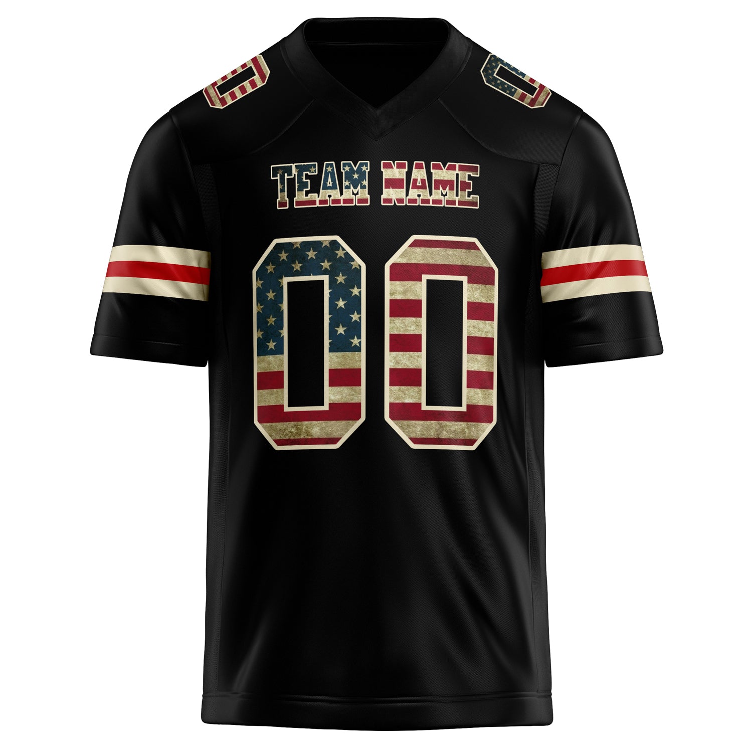 Personalized Black & cream Solid Colour Football Jersey