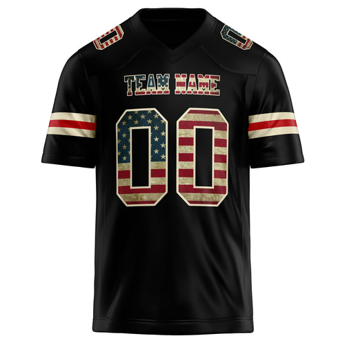 Personalized Black & cream Solid Colour Football Jersey