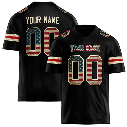 Personalized Black cream Solid Colour Football Jersey FT02240730BL027