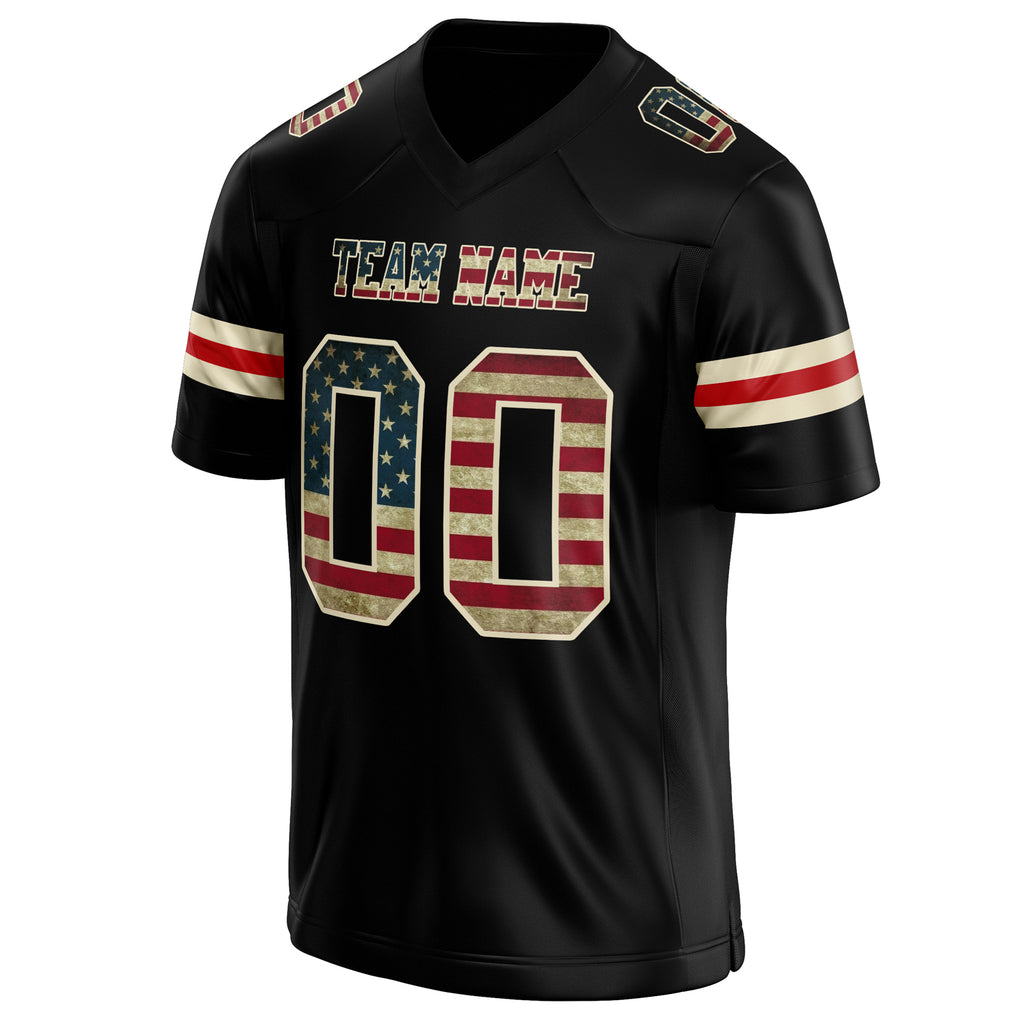 Personalized Black & cream Solid Colour Football Jersey