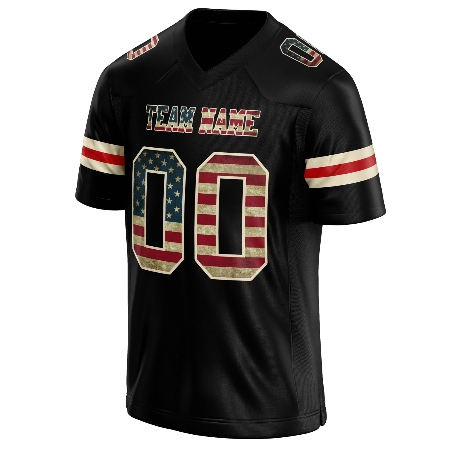 Personalized Black & cream Solid Colour Football Jersey
