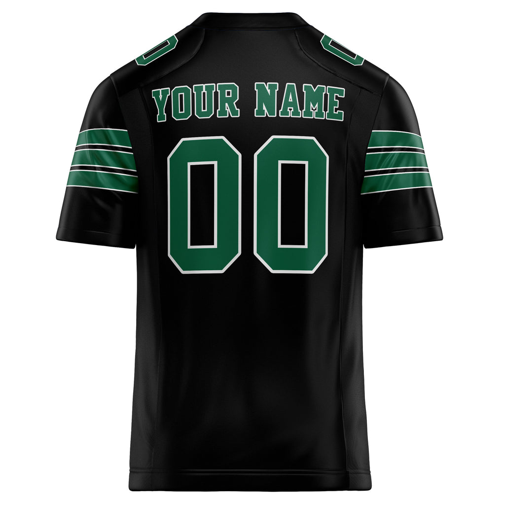 Personalized Black & kelly green Solid Colour Football Jersey