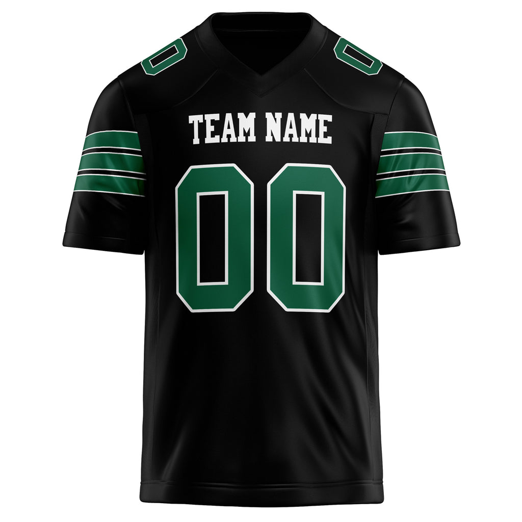 Personalized Black & kelly green Solid Colour Football Jersey