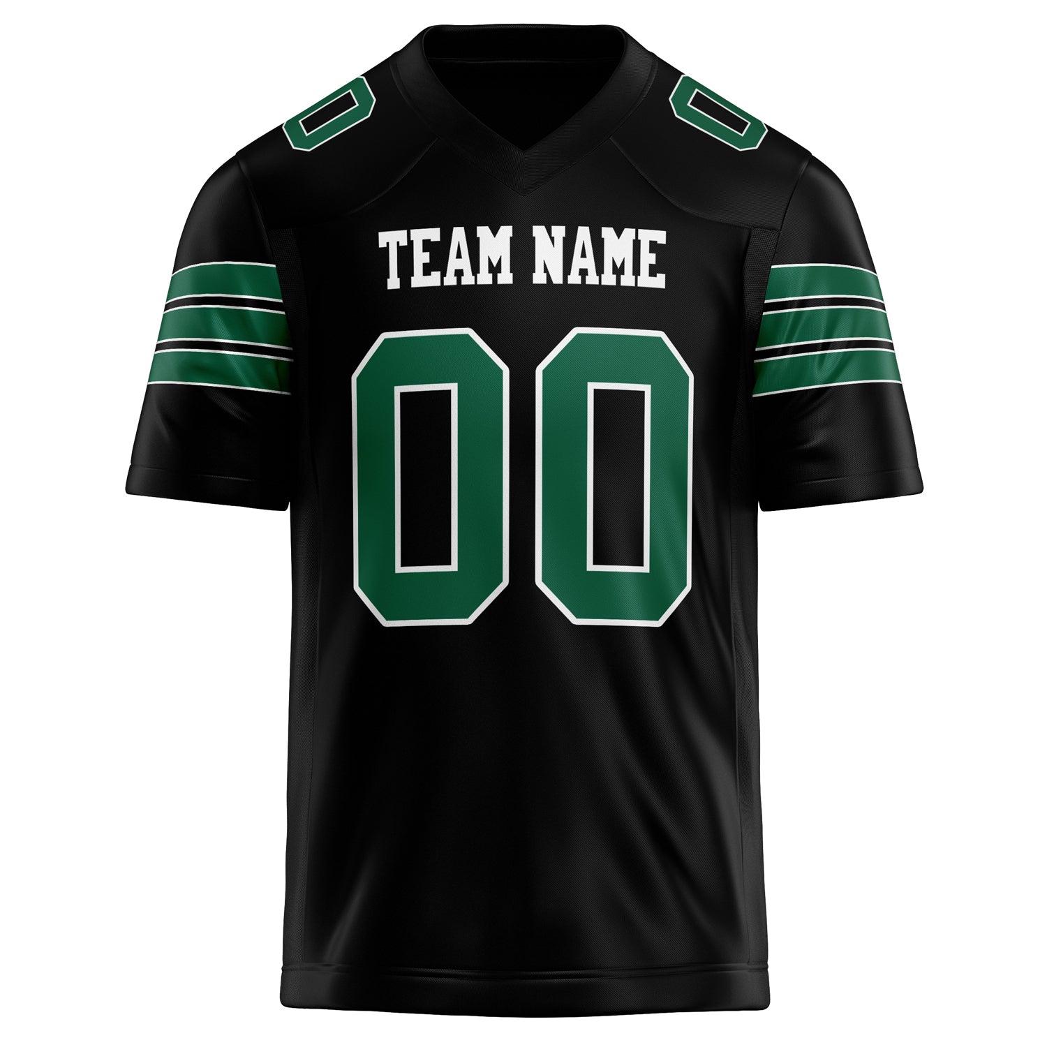 Personalized Black & kelly green Solid Colour Football Jersey